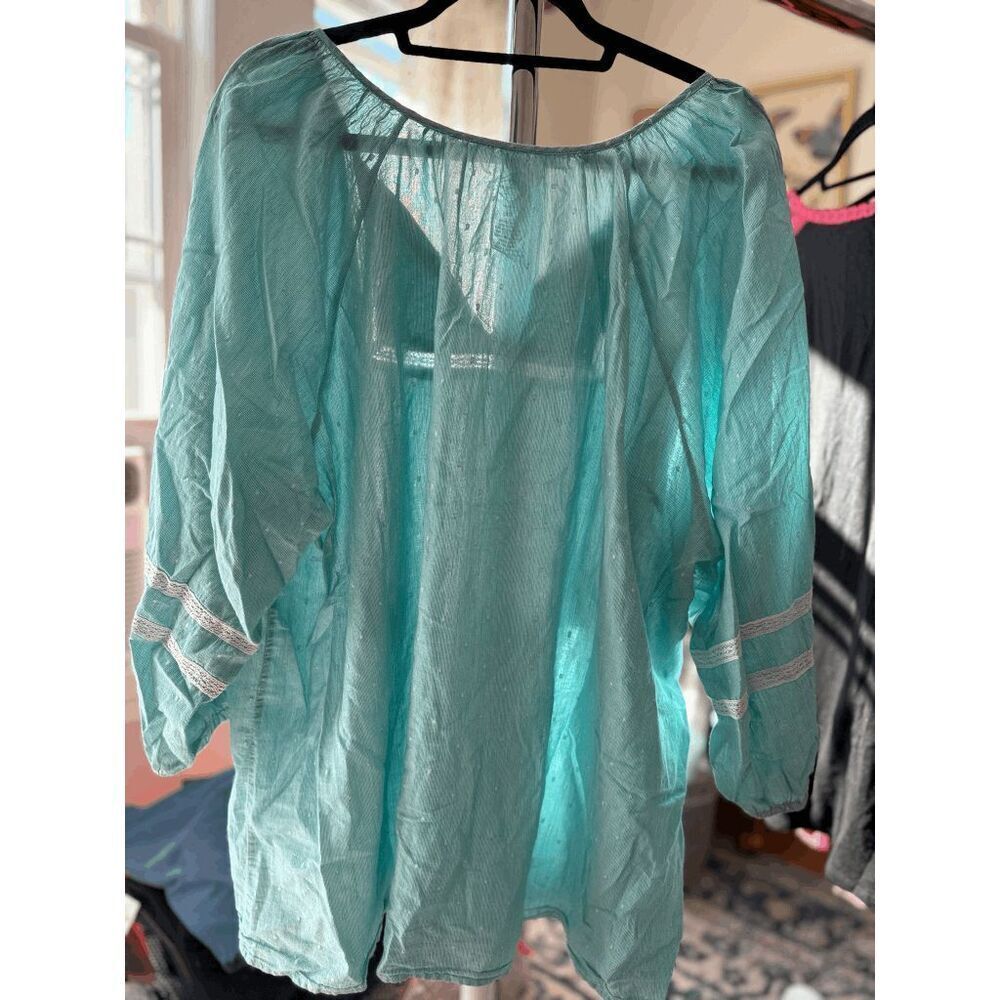 St. John's Bay Lightweight Blue Tunic Blouse